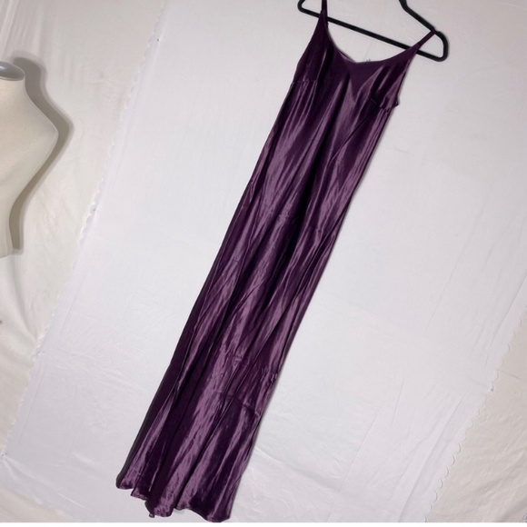 Ricki’s Purple Satin Spaghetti Strap Maxi Dress Evening Gown Prom Dress 4 - Picture 1 of 16
